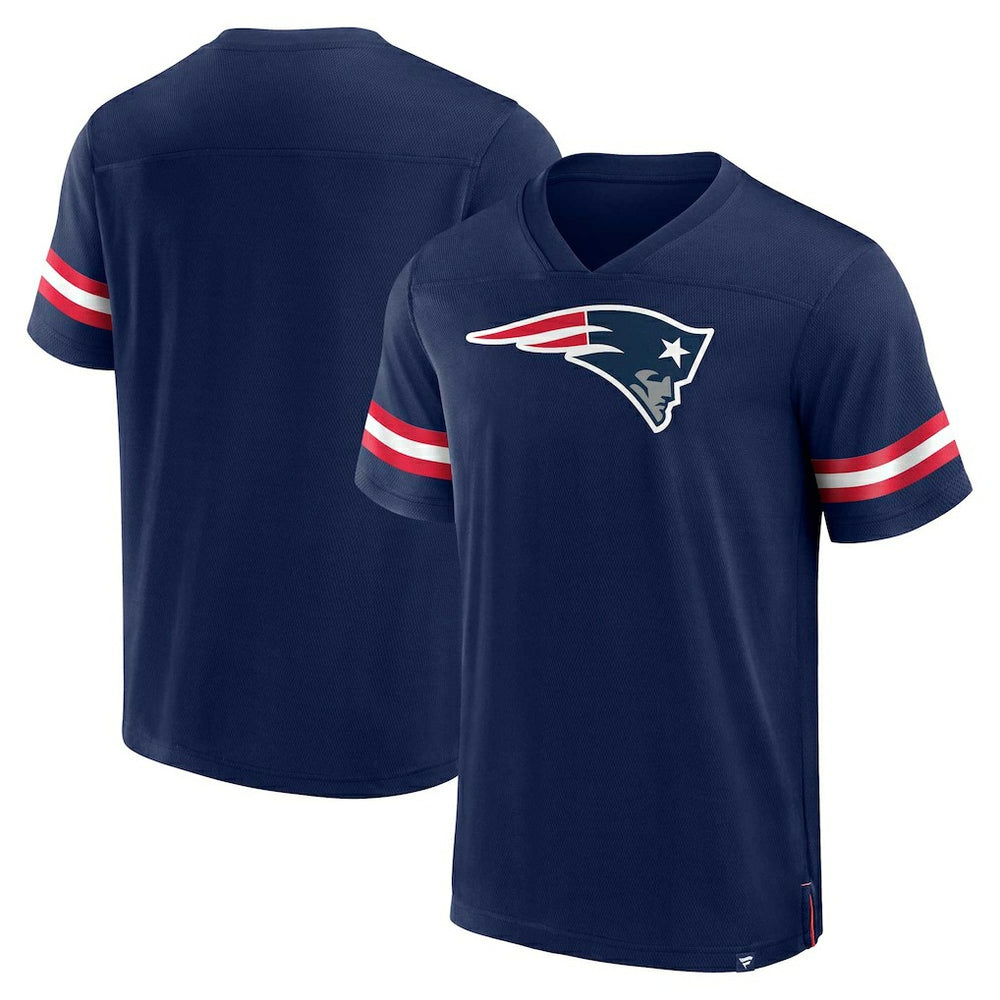 New England Patriots Jersey Tackle V-Neck T-Shirt - Navy - Fanatics