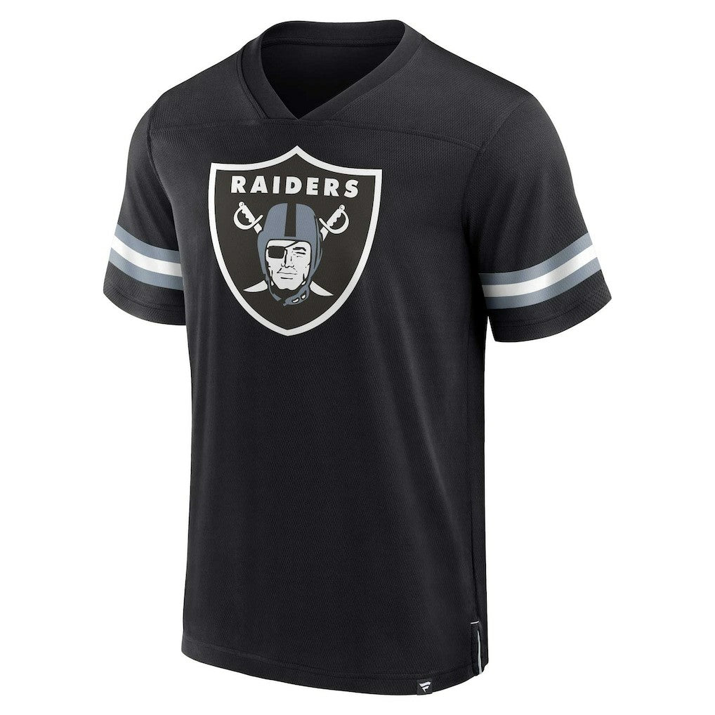 Las Vegas Raiders Jersey Tackle V-Neck T-Shirt - Black - Fanatics