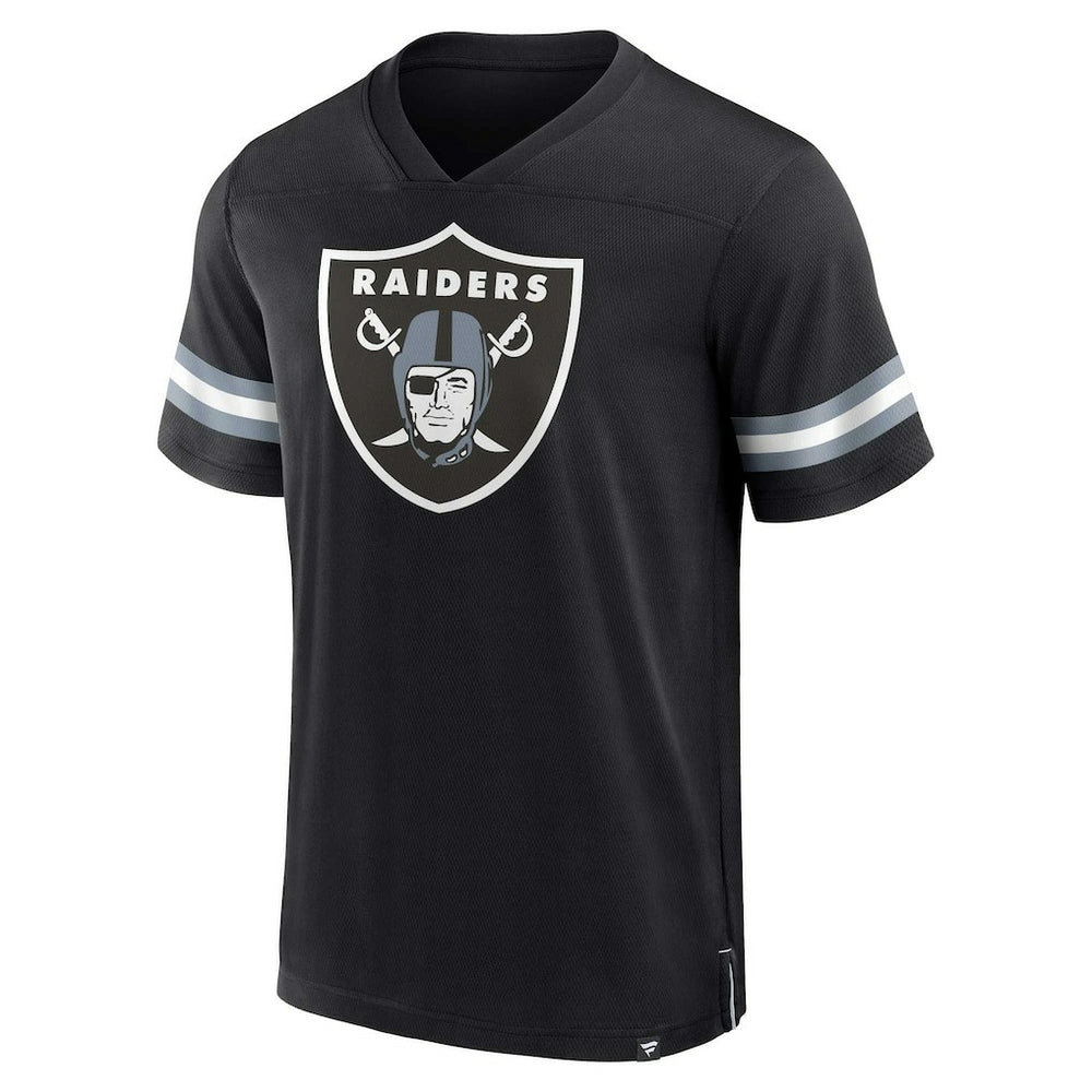 Las Vegas Raiders Jersey Tackle V-Neck T-Shirt - Black - Fanatics
