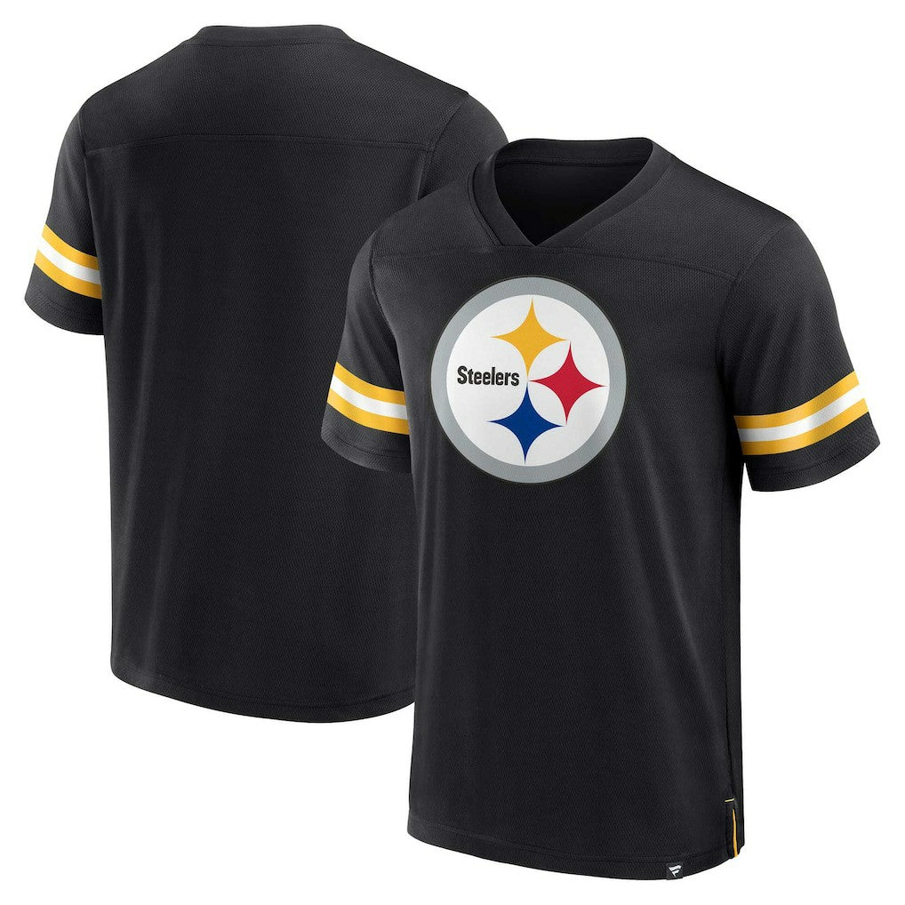 Pittsburgh Steelers Jersey Tackle V-Neck T-Shirt - Black - Fanatics