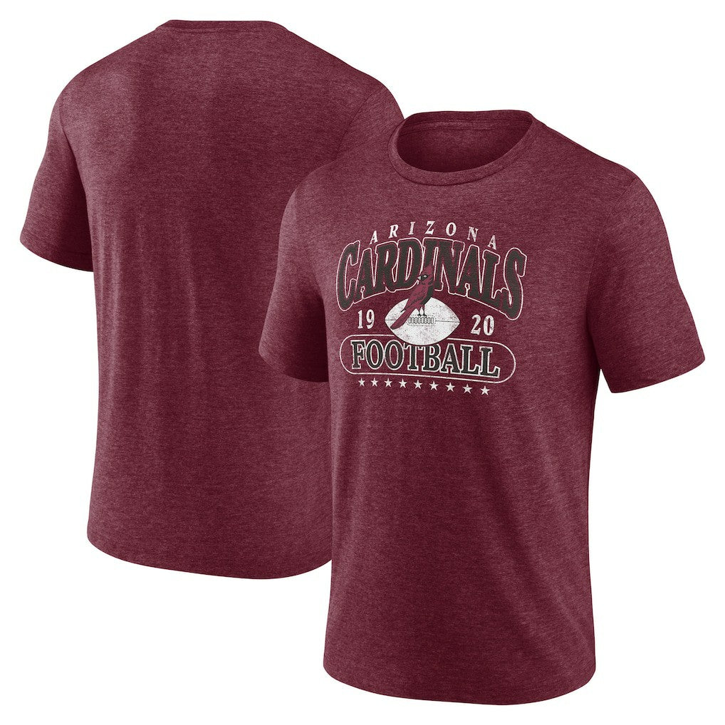 Arizona Cardinals Retro Tri-Blend T-Shirt - Heather Cardinal - Fanatics