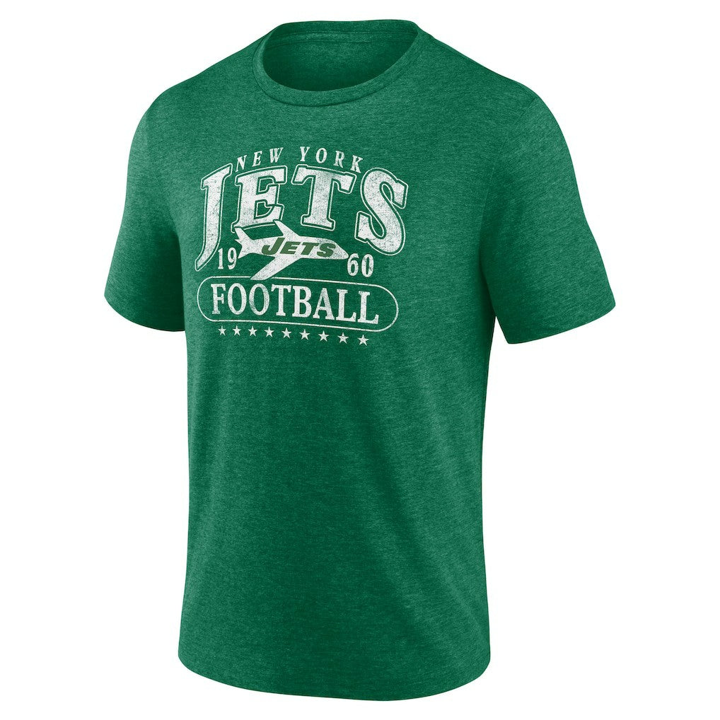 New York Jets Retro Tri-Blend T-Shirt - Heather Green - Fanatics