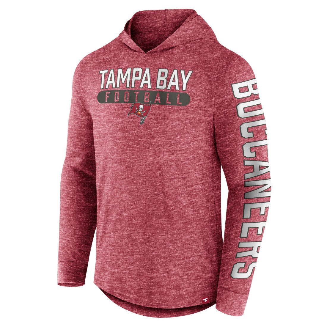 Tampa Bay Buccaneers Pill Stack Long Sleeve Hoodie T-Shirt - Heather Red - Fanatics