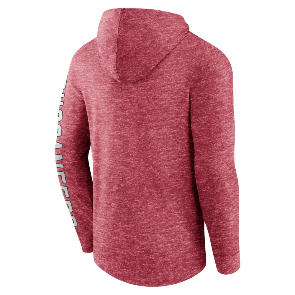 Tampa Bay Buccaneers Pill Stack Long Sleeve Hoodie T-Shirt - Heather Red - Fanatics