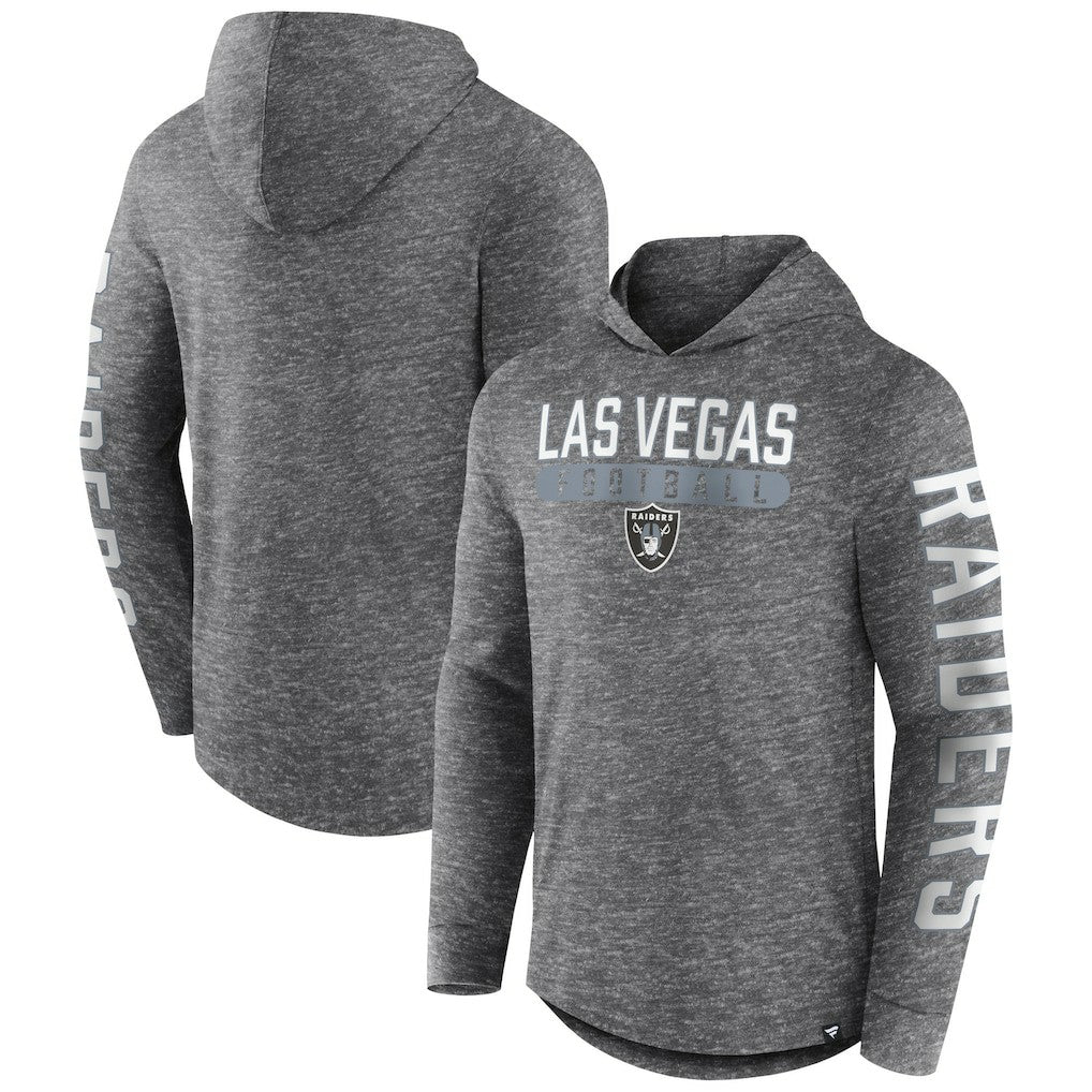 Las Vegas Raiders Pill Stack Long Sleeve Hoodie T-Shirt - Heather Charcoal - Fanatics