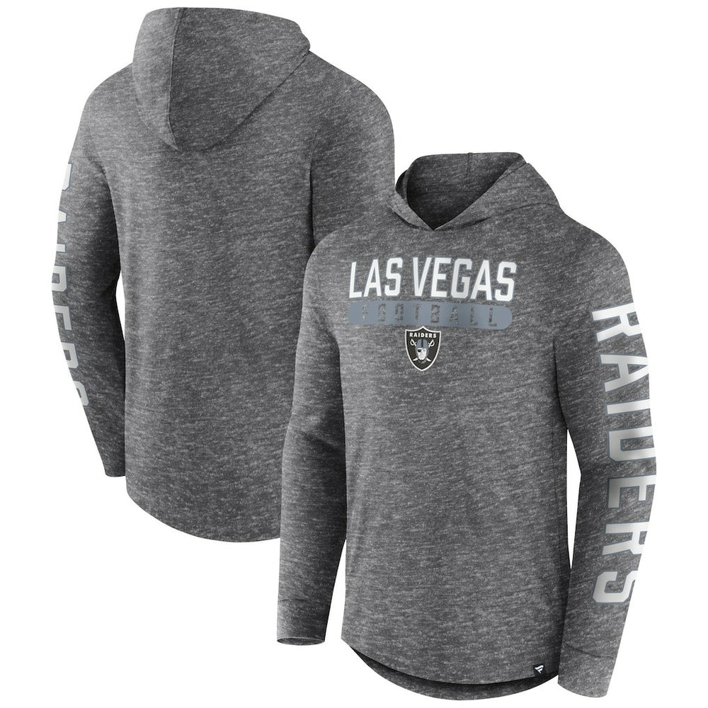 Las Vegas Raiders Pill Stack Long Sleeve Hoodie T-Shirt - Heather Charcoal - Fanatics