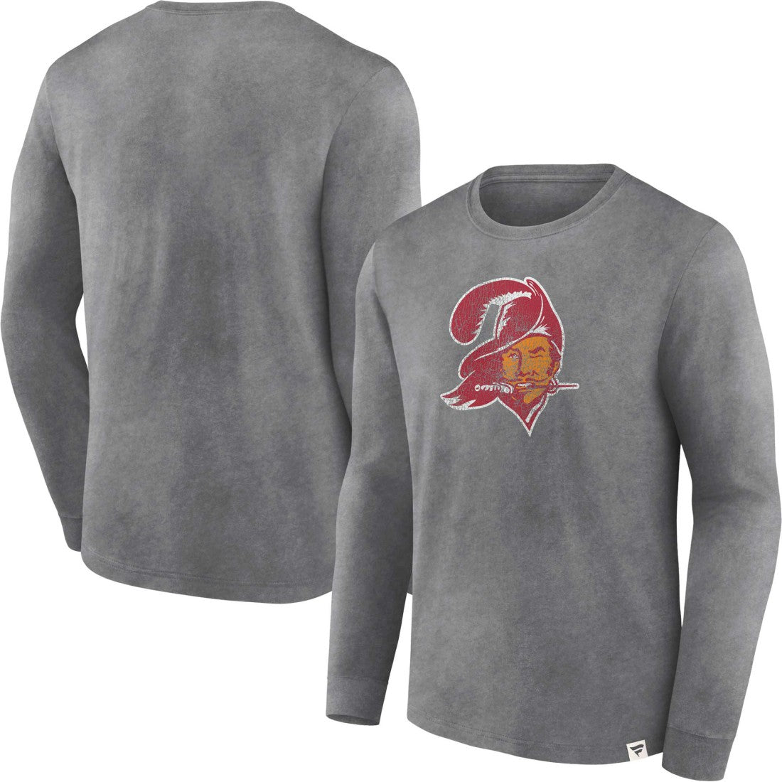 Tampa Bay Buccaneers Washed Primary Long Sleeve T-Shirt - Heather Charcoal - Fanatics