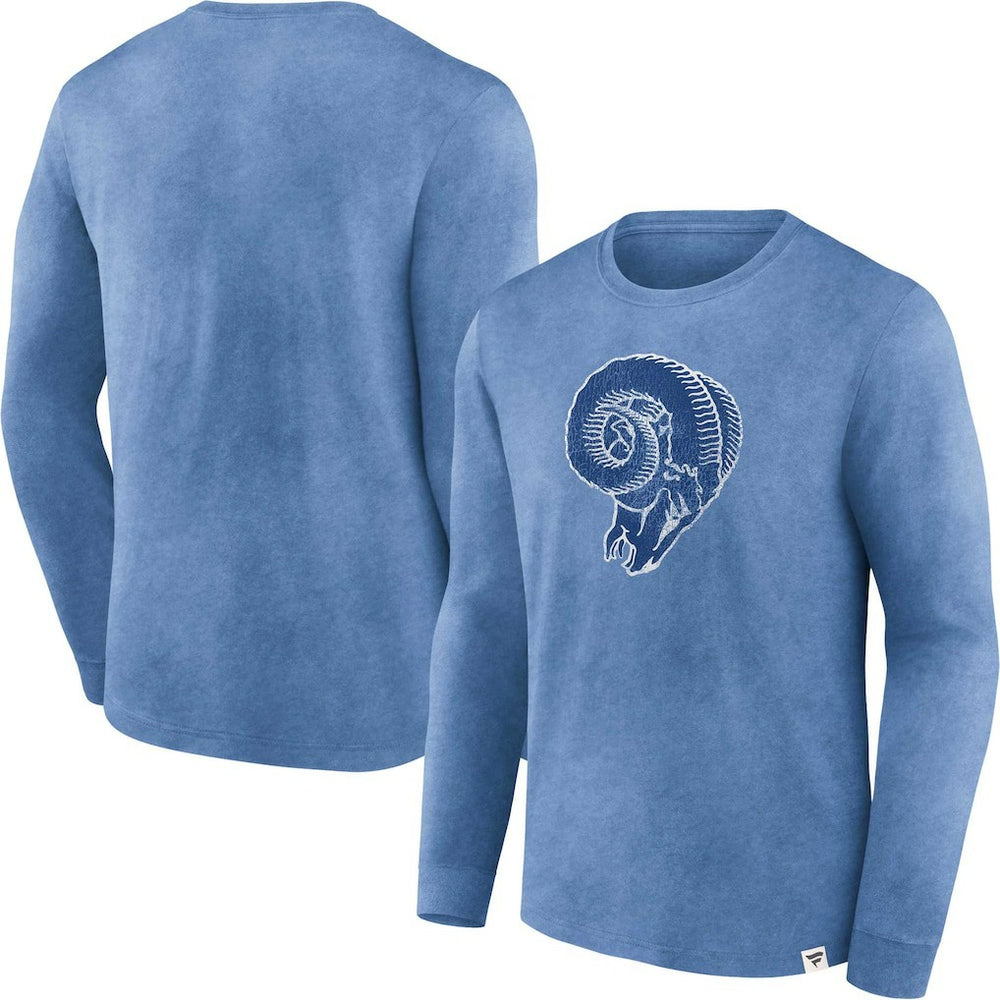 Los Angeles Rams Washed Primary Long Sleeve T-Shirt - Heather Royal - Fanatics
