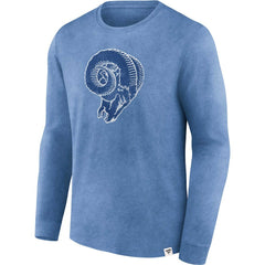 Los Angeles Rams Washed Primary Long Sleeve T-Shirt - Heather Royal - Fanatics