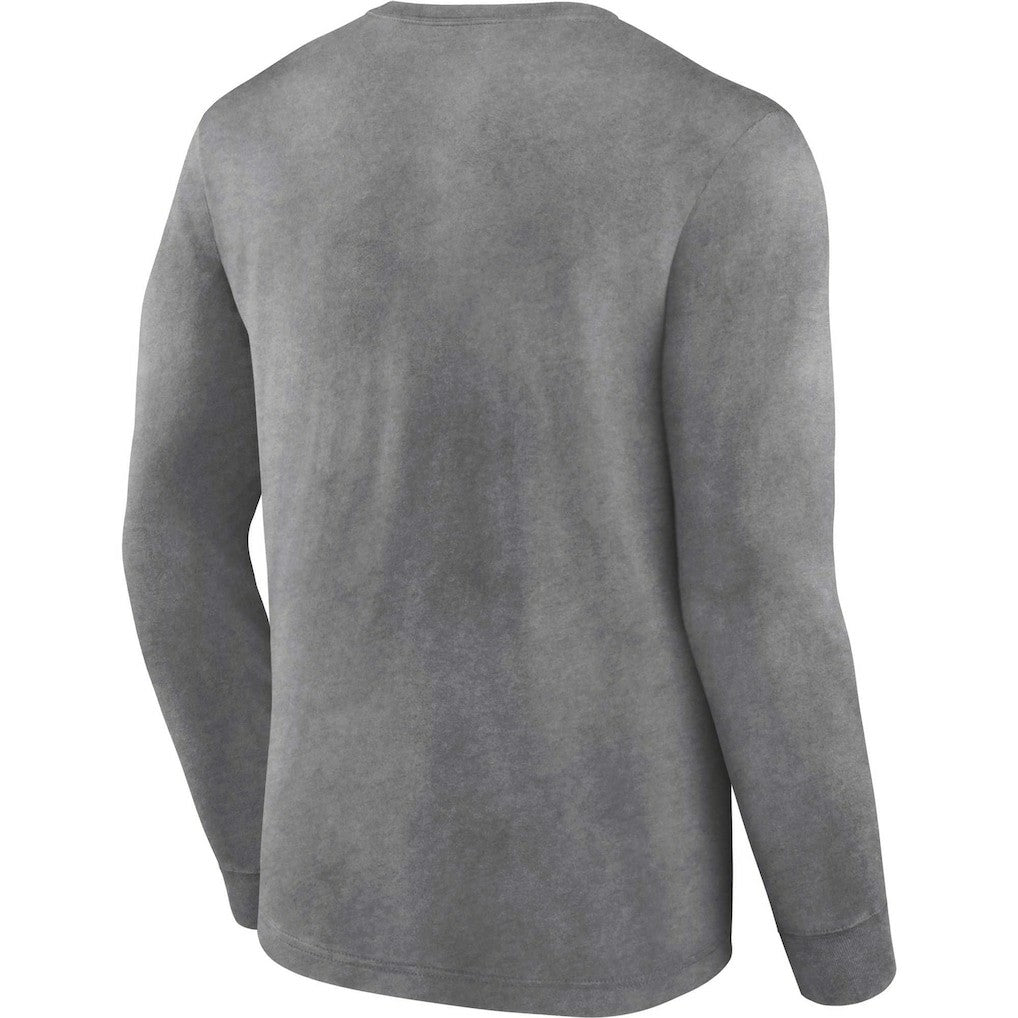 Las Vegas Raiders Washed Primary Long Sleeve T-Shirt - Heather Charcoal - Fanatics