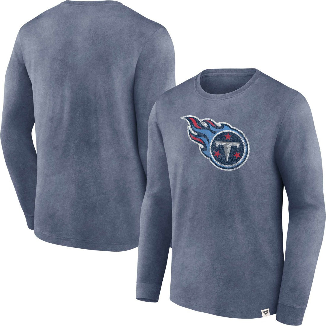 Tennessee Titans Washed Primary Long Sleeve T-Shirt - Heather Navy - Fanatics