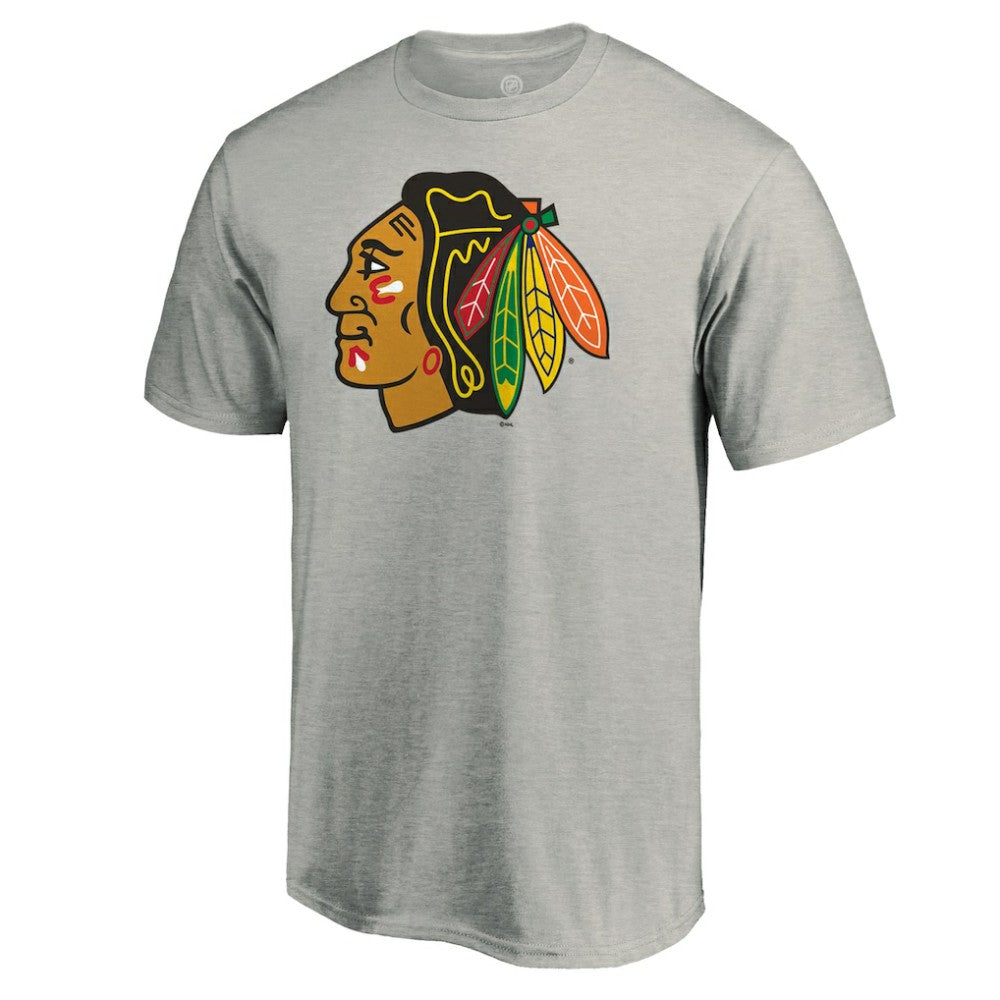 Chicago Blackhawks Logo T-Shirt - Heather Gray | NHL Clearance