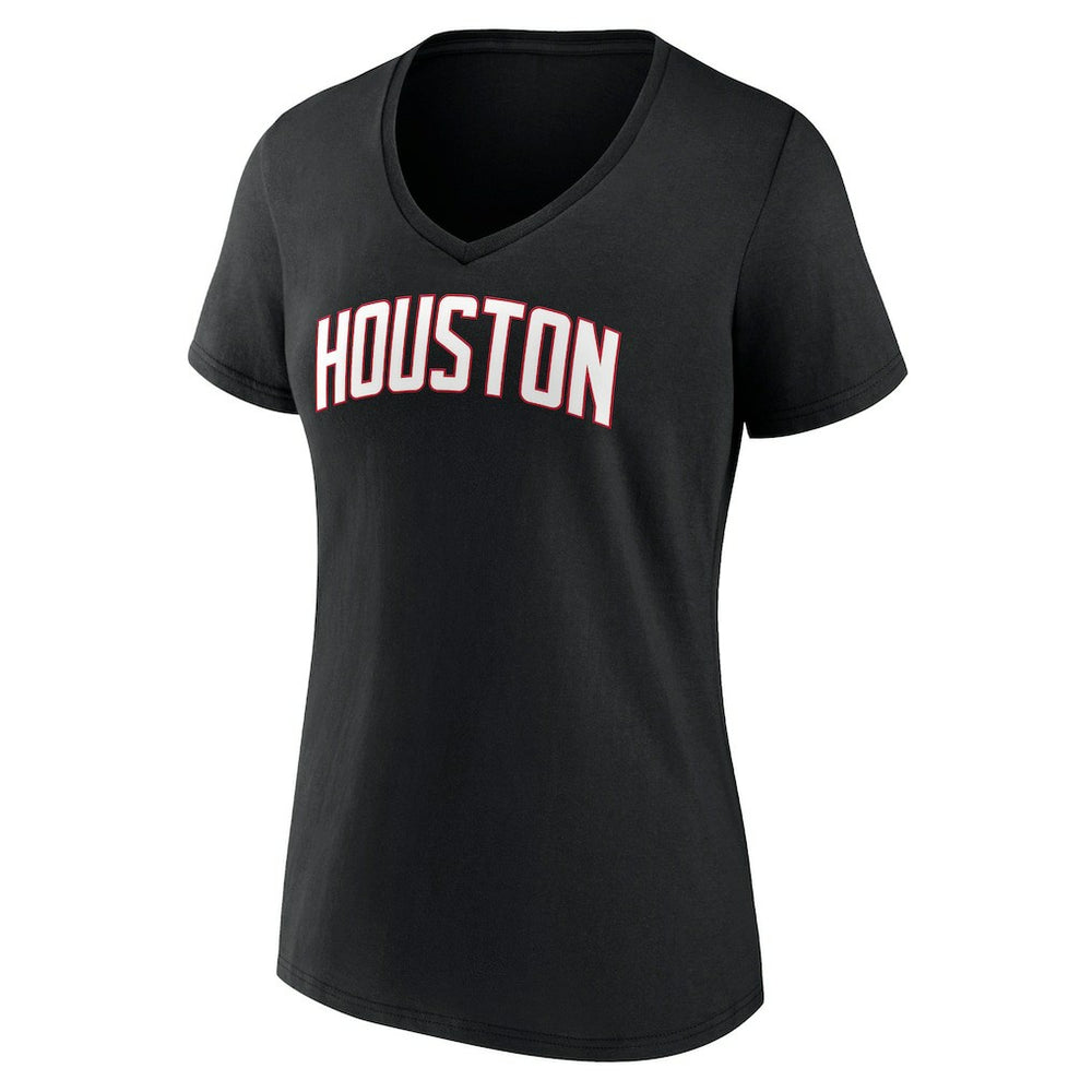 Houston Rockets Women's Wordmark V-Neck T-Shirt Black