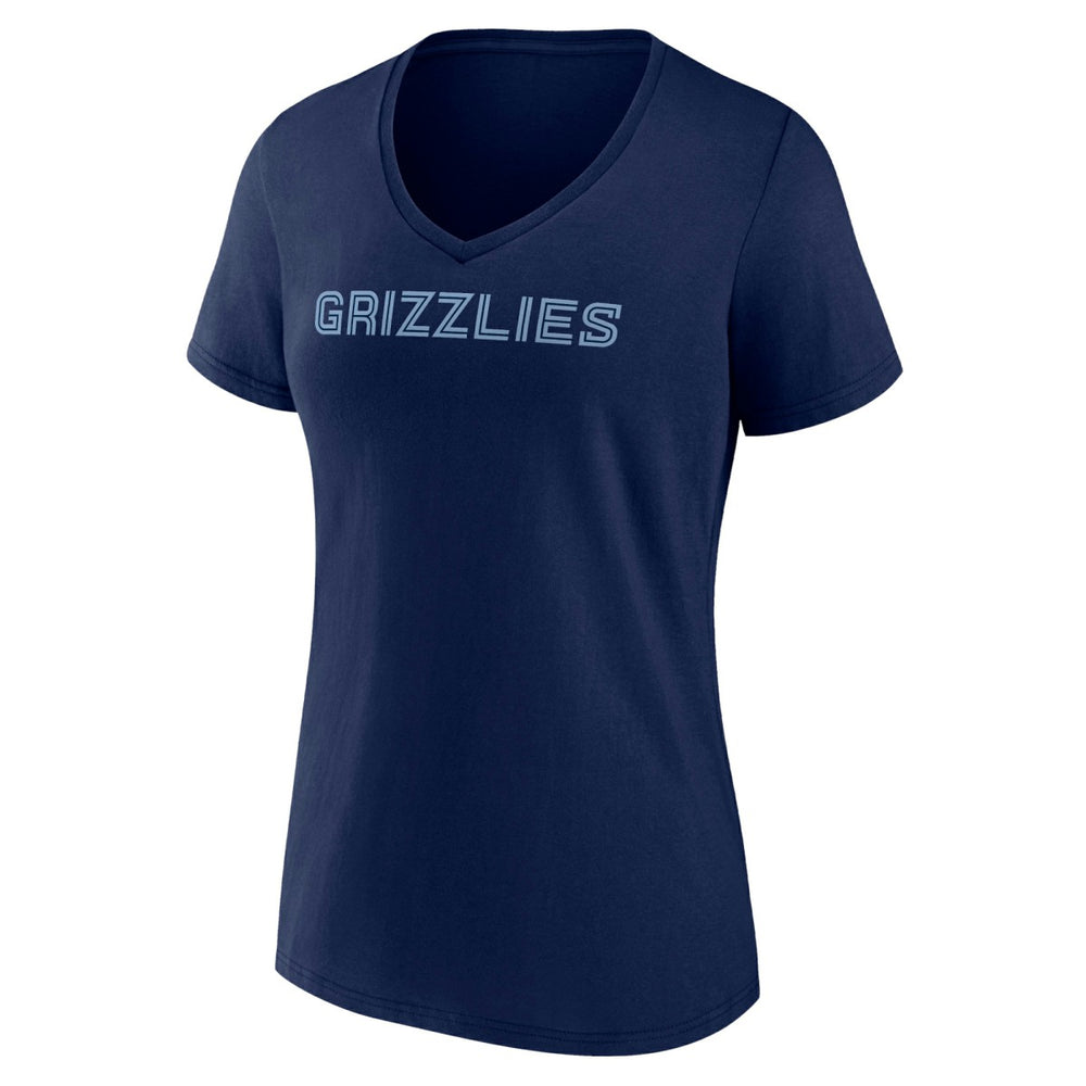 Memphis Grizzlies Women's Wordmark V-Neck T-Shirt Navy