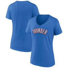 Oklahoma City Thunder Women's Wordmark V-Neck T-Shirt Blue