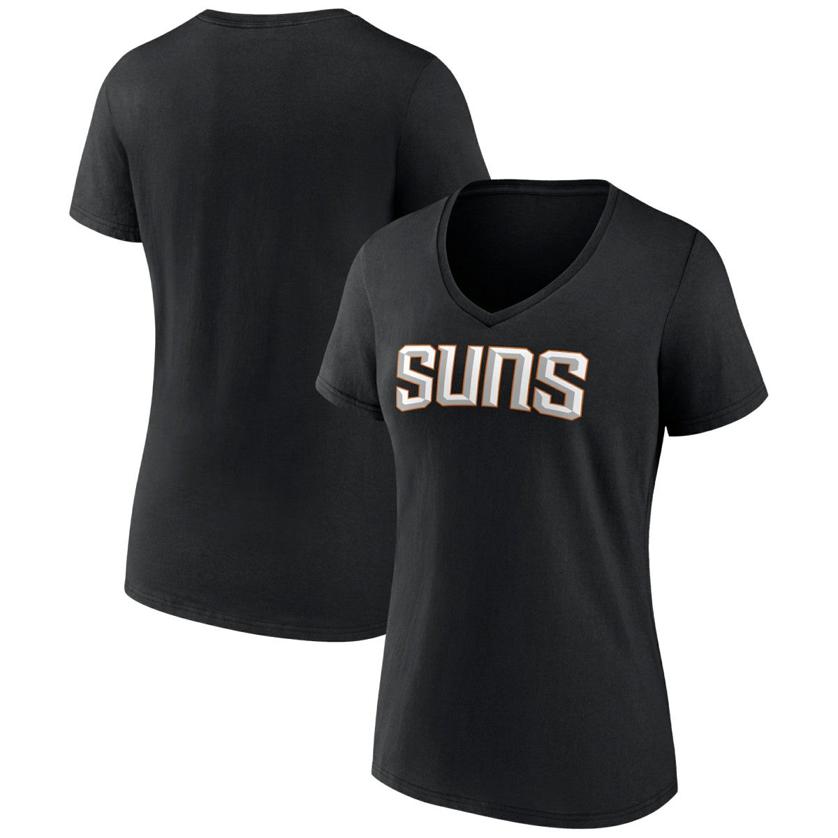Phoenix Suns Women's Wordmark V-Neck T-Shirt Black