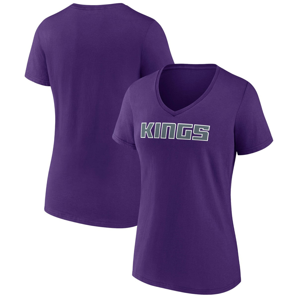 Sacramento Kings Women's Wordmark V-Neck T-Shirt Purple