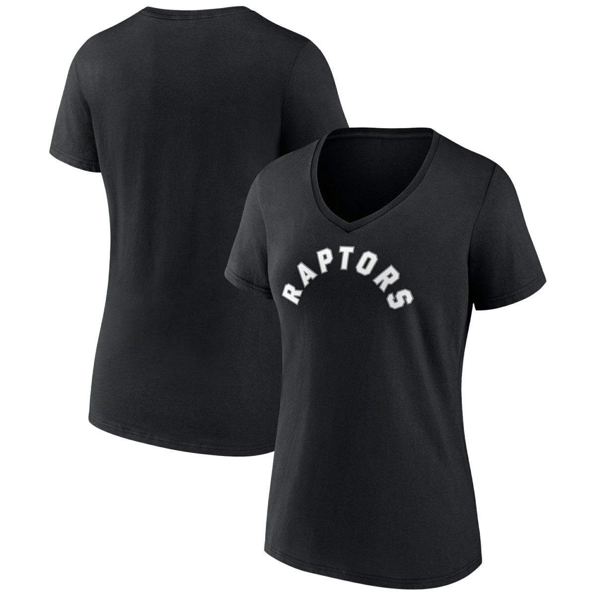 Toronto Raptors Women's Wordmark V-Neck T-Shirt Black