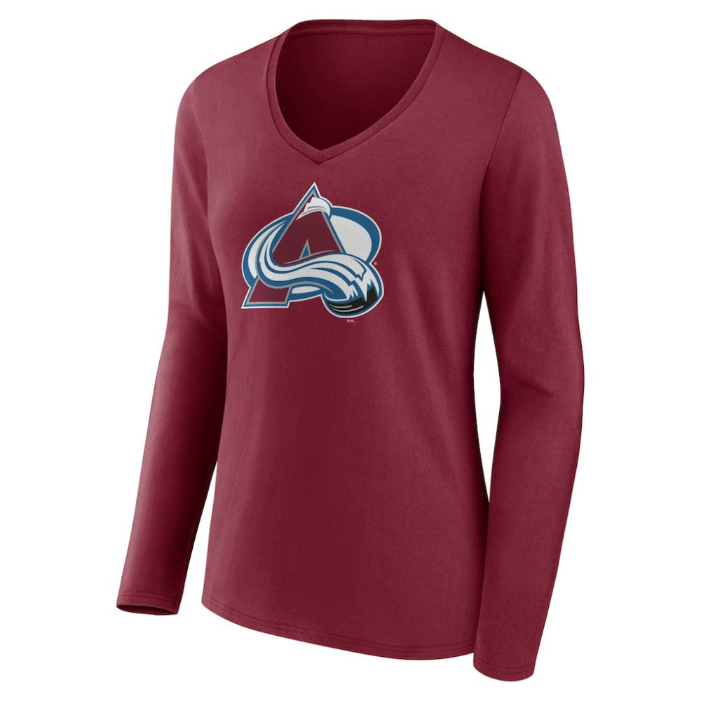 Colorado Avalanche Women's Team Logo Long Sleeve V-Neck T-Shirt - Burgundy | NHL on sale