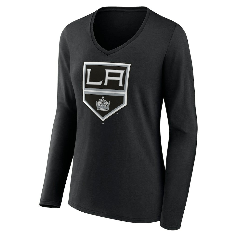 Los Angeles Kings Women's Team Logo Long Sleeve V-Neck T-Shirt - Black | NHL online