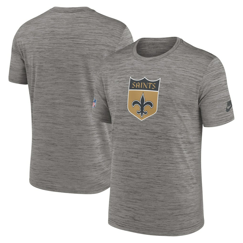 New Orleans Saints 2023 Sideline Alternate Logo Performance T-Shirt - Heather Charcoal - Nike