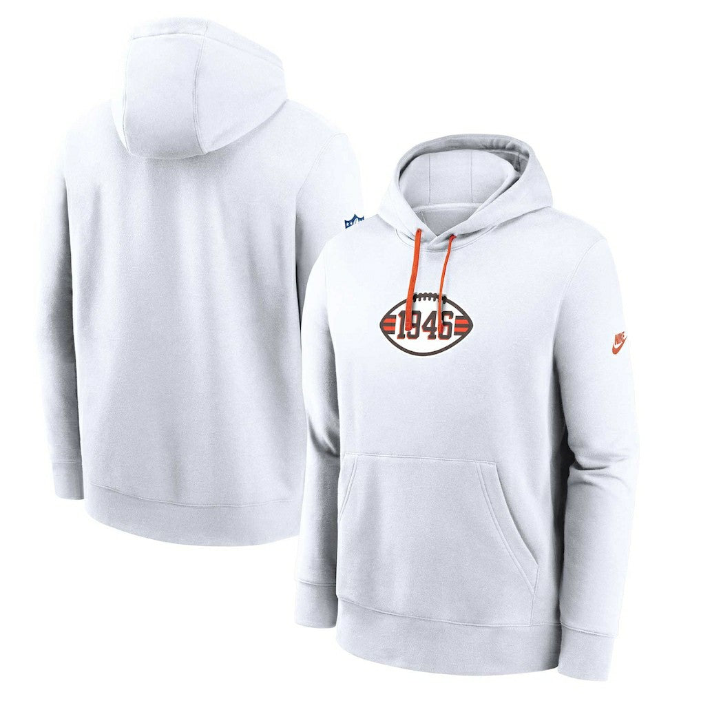 Cleveland Browns 2023 Sideline Club Alternate Tri-Blend Pullover Hoodie - White - Nike