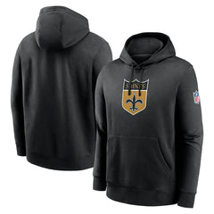 New Orleans Saints 2023 Sideline Club Alternate Tri-Blend Pullover Hoodie - Black - Nike