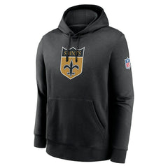 New Orleans Saints 2023 Sideline Club Alternate Tri-Blend Pullover Hoodie - Black - Nike