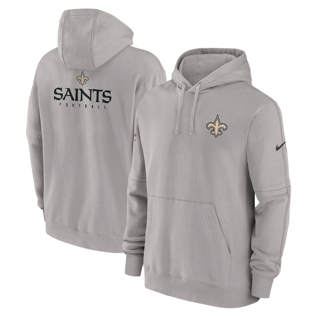 New Orleans Saints Sideline Club Fleece Pullover Hoodie - Gray - Nike