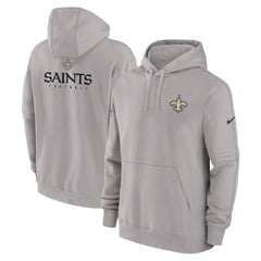 New Orleans Saints Sideline Club Fleece Pullover Hoodie - Gray - Nike