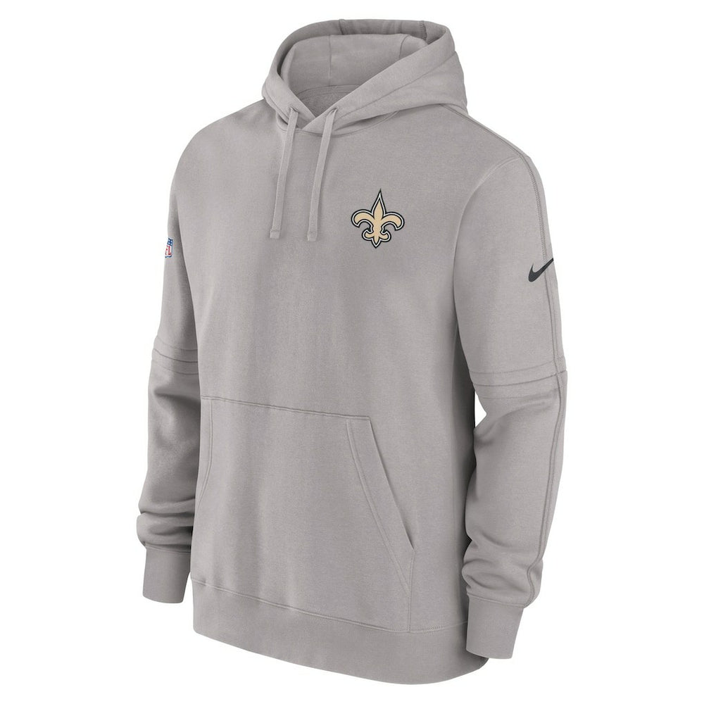 New Orleans Saints Sideline Club Fleece Pullover Hoodie - Gray - Nike