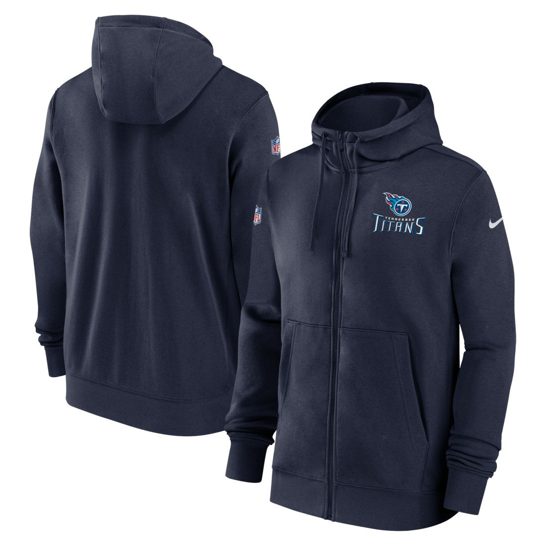 Tennessee Titans 2023/24 Sideline Club Full-Zip Hoodie - Navy - Nike