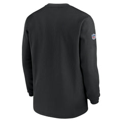 Las Vegas Raiders 2023 Sideline Throwback Heavy Brushed Waffle Long Sleeve Top - Black - Nike
