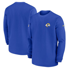 Los Angeles Rams 2023 Sideline Throwback Heavy Brushed Waffle Long Sleeve Top - Royal - Nike