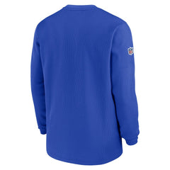 Los Angeles Rams 2023 Sideline Throwback Heavy Brushed Waffle Long Sleeve Top - Royal - Nike