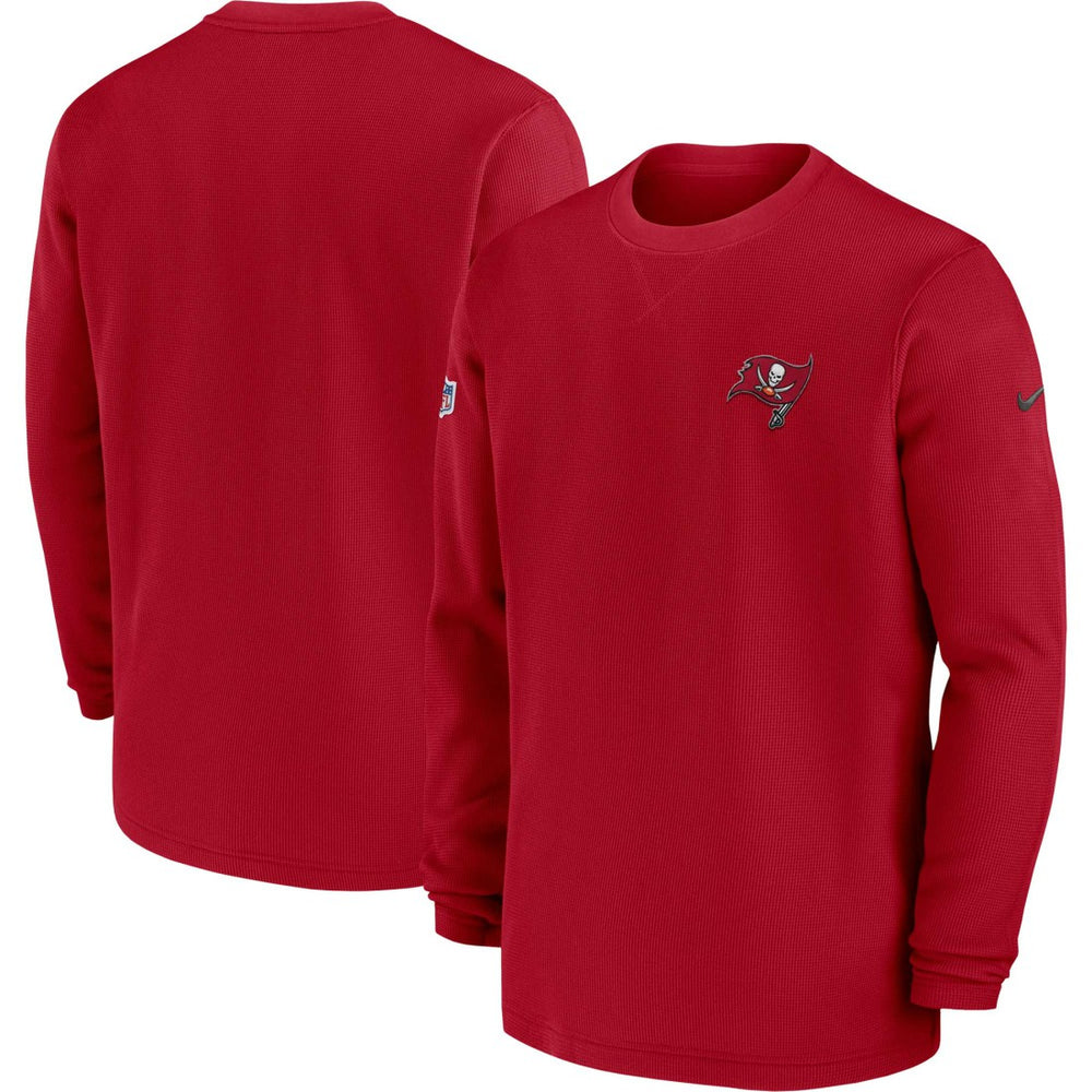 Tampa Bay Buccaneers 2023 Sideline Throwback Heavy Brushed Waffle Long Sleeve Top - Red - Nike