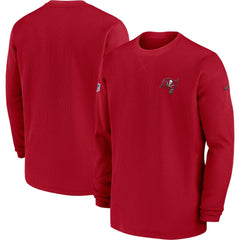Tampa Bay Buccaneers 2023 Sideline Throwback Heavy Brushed Waffle Long Sleeve Top - Red - Nike