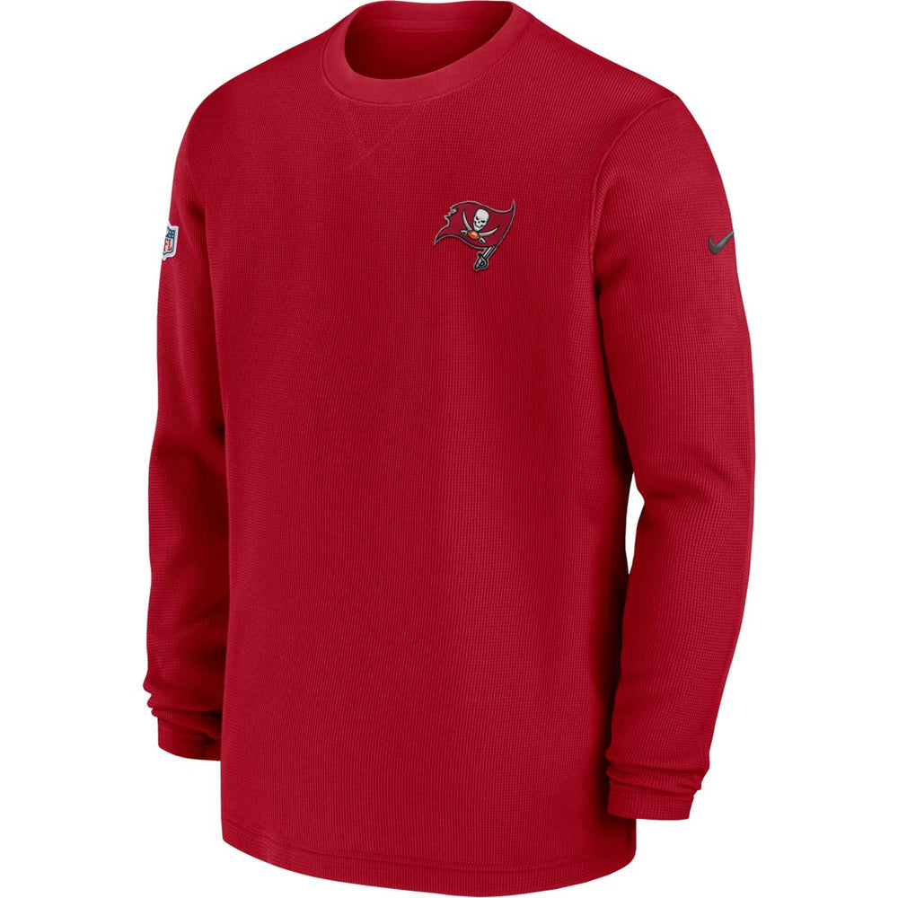 Tampa Bay Buccaneers 2023 Sideline Throwback Heavy Brushed Waffle Long Sleeve Top - Red - Nike