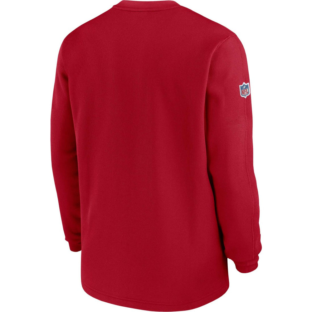 Tampa Bay Buccaneers 2023 Sideline Throwback Heavy Brushed Waffle Long Sleeve Top - Red - Nike