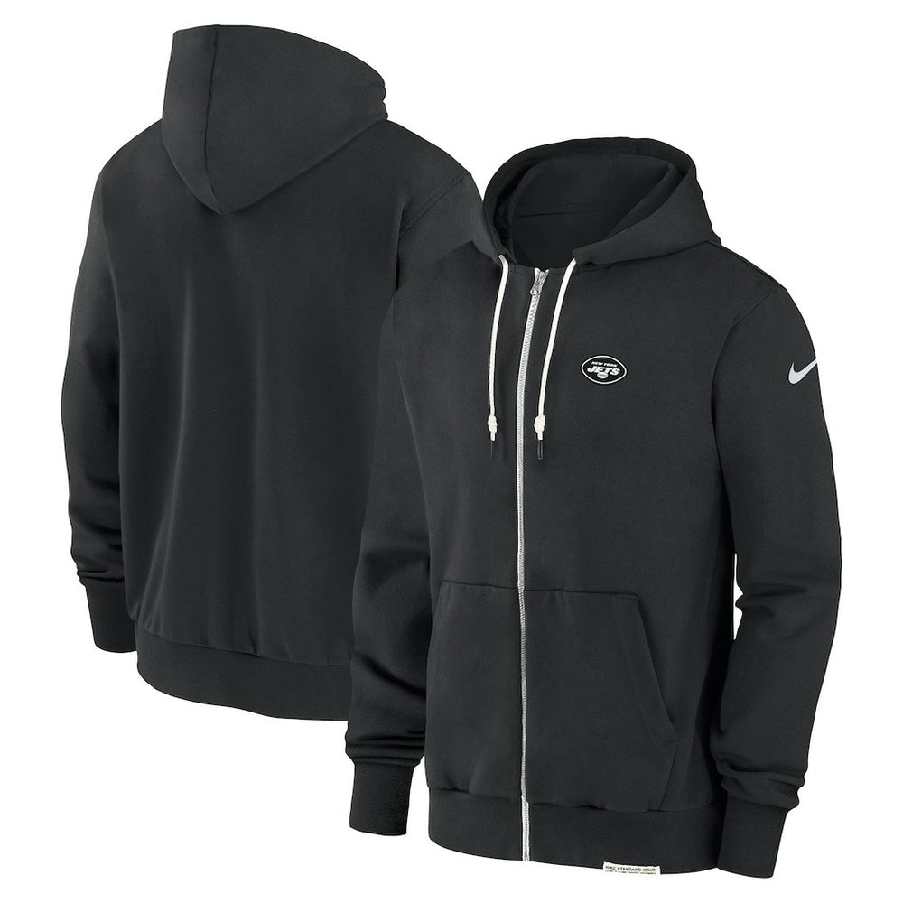 New York Jets Sideline Performance Full-Zip Hoodie Sweatshirt - Black - Nike