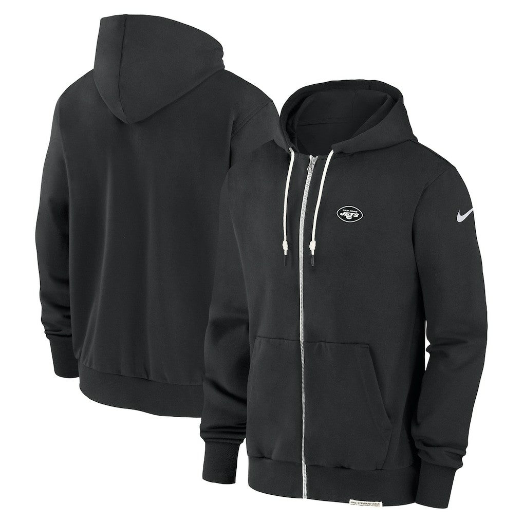 New York Jets Sideline Performance Full-Zip Hoodie Sweatshirt - Black - Nike