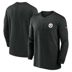 Pittsburgh Steelers 2023 Sideline Performance Long Sleeve Tri-Blend Quarter-Zip Top - Black - Nike