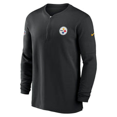 Pittsburgh Steelers 2023 Sideline Performance Long Sleeve Tri-Blend Quarter-Zip Top - Black - Nike
