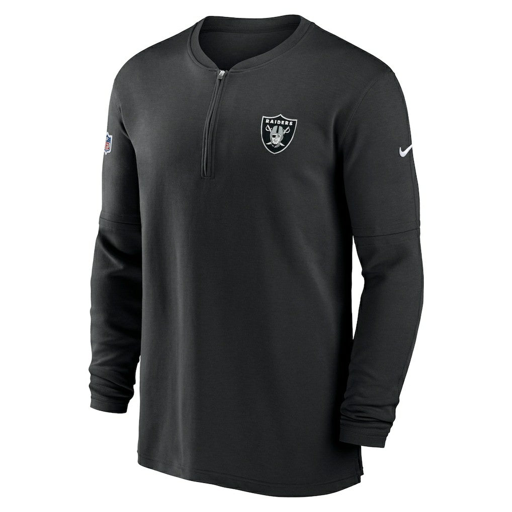 Las Vegas Raiders 2023 Sideline Performance Long Sleeve Tri-Blend Quarter-Zip Top - Black - Nike
