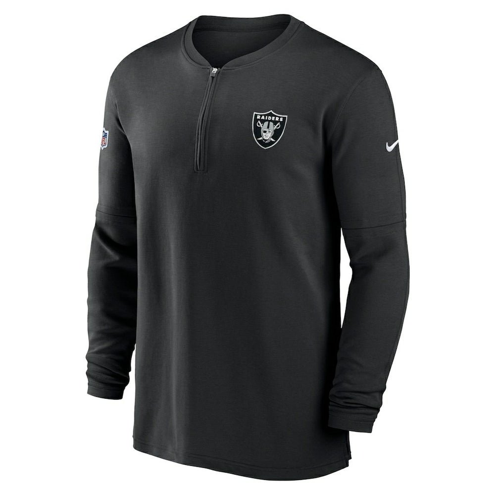 Las Vegas Raiders 2023 Sideline Performance Long Sleeve Tri-Blend Quarter-Zip Top - Black - Nike