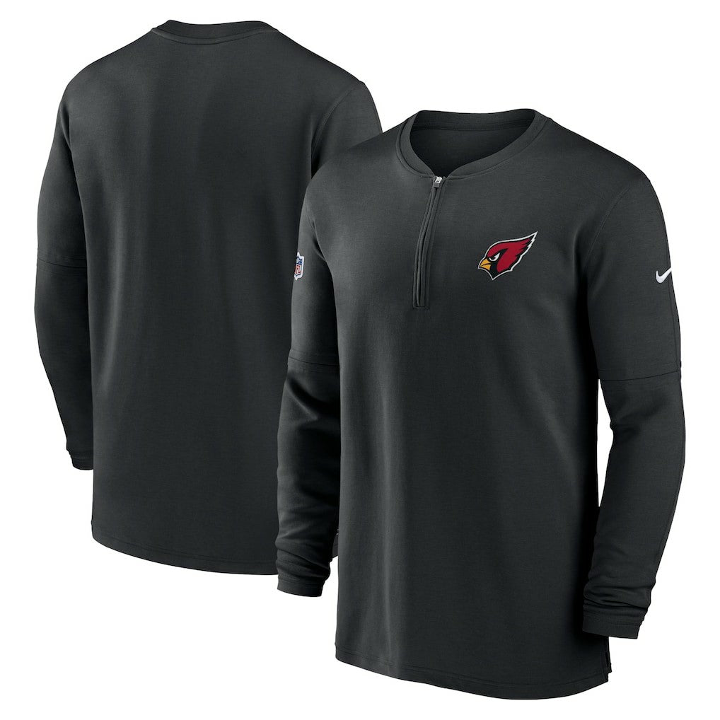 Arizona Cardinals 2023 Sideline Performance Long Sleeve Tri-Blend Quarter-Zip Top - Black - Nike