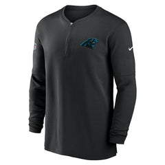 Carolina Panthers 2023 Sideline Performance Long Sleeve Tri-Blend Quarter-Zip Top - Black - Nike