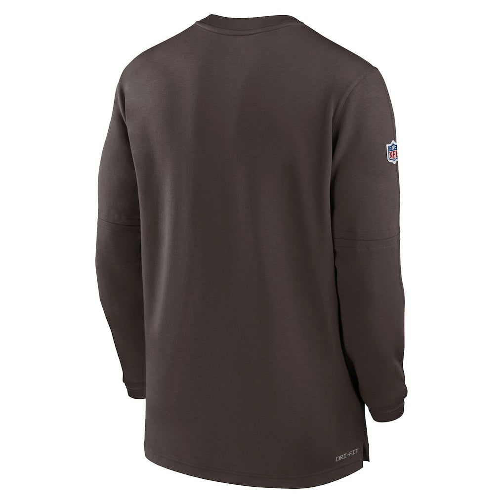 Cleveland Browns 2023 Sideline Performance Long Sleeve Tri-Blend Quarter-Zip Top - Brown - Nike
