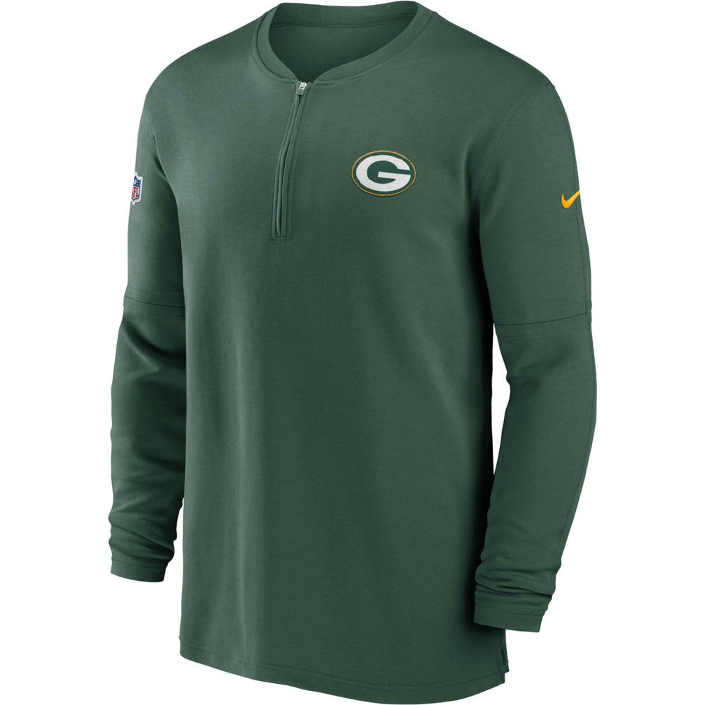 Green Bay Packers 2023 Sideline Performance Long Sleeve Tri-Blend Quarter-Zip Top - Green - Nike