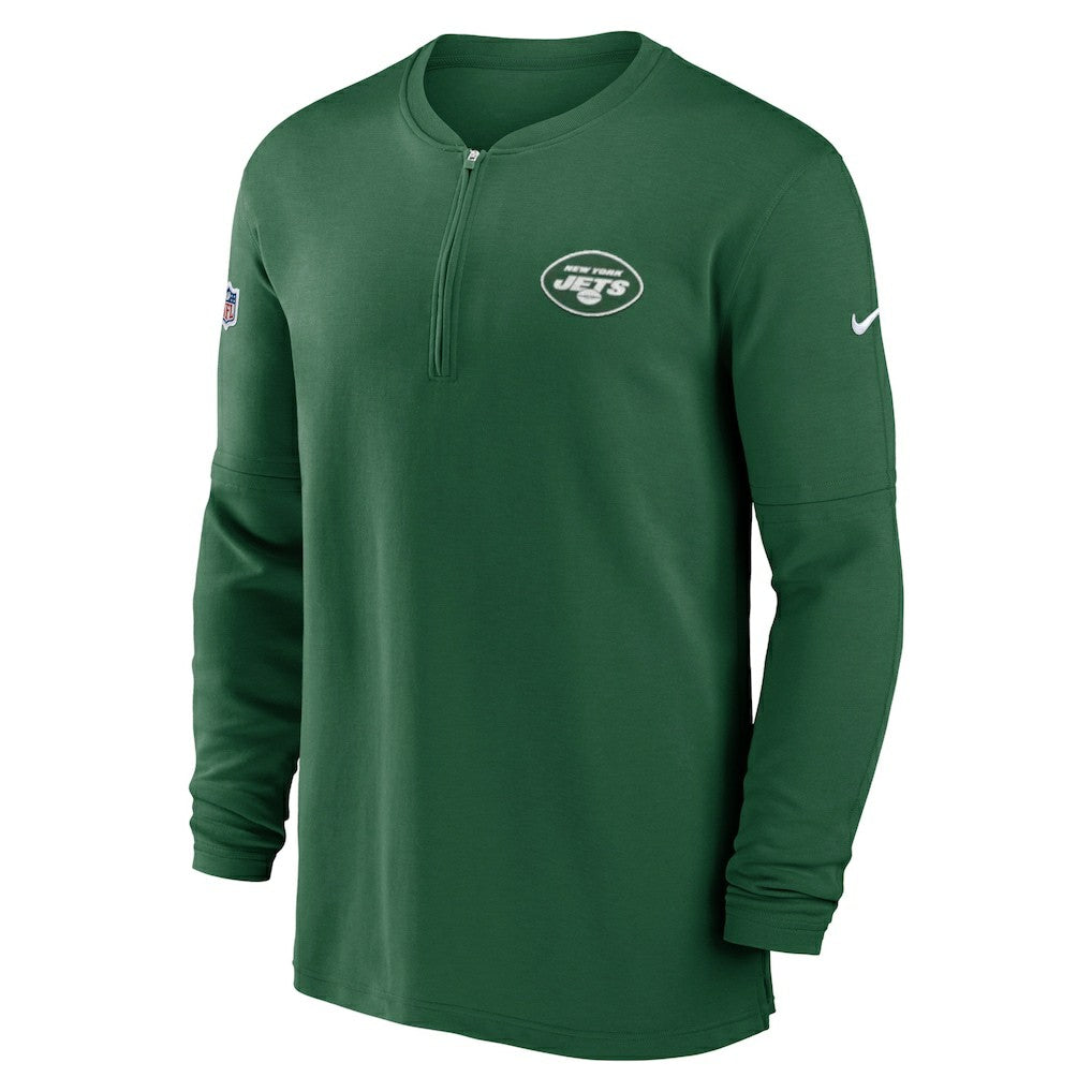 New York Jets 2023 Sideline Performance Long Sleeve Tri-Blend Quarter-Zip Top - Green - Nike